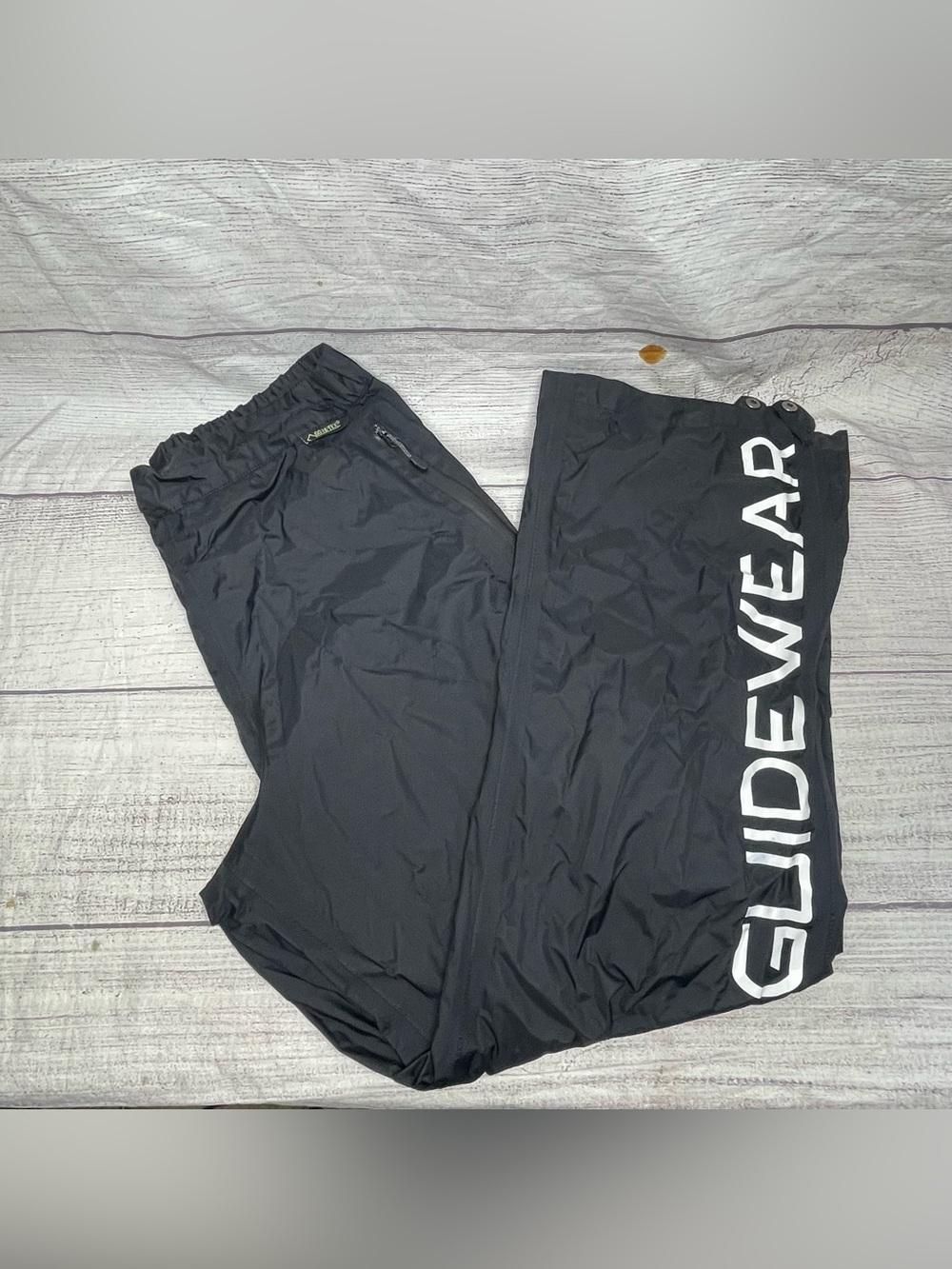 Cabelas Guidewear Mens Large Regular GoreTex Rain Pants Black Waterproof Fishing
